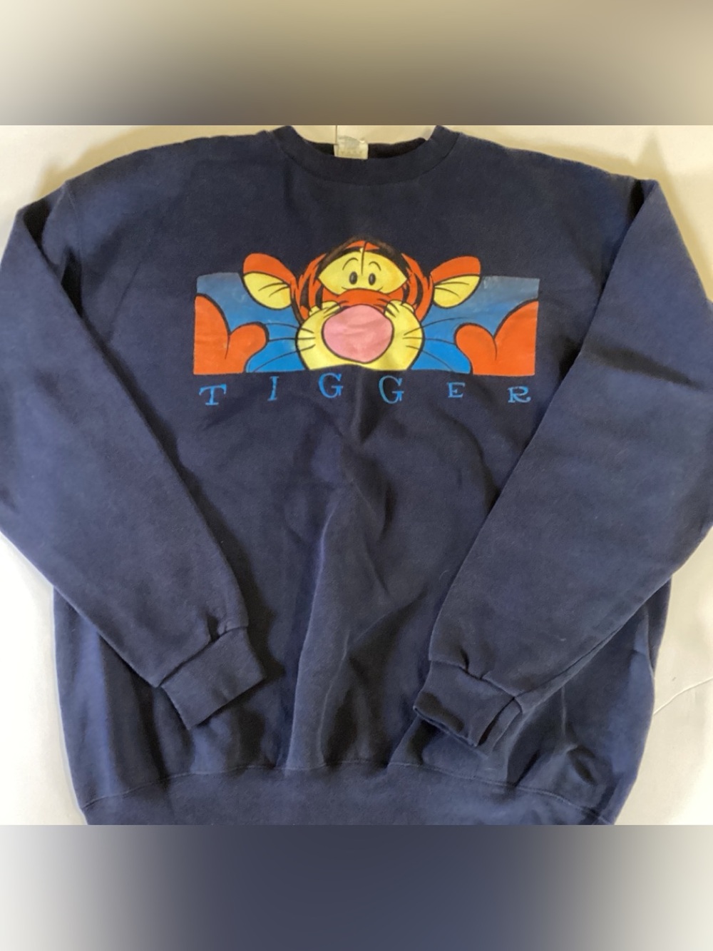 Vintage The Disney Store Tigger Navy Blue Sweatshirt